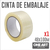Cinta Embalar Transparente Autoadhesiva 48x100 Pack X1