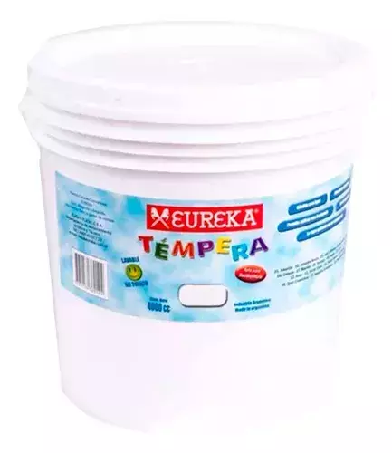 Tempera Escolar Eureka 4 Litros Bidon Balde
