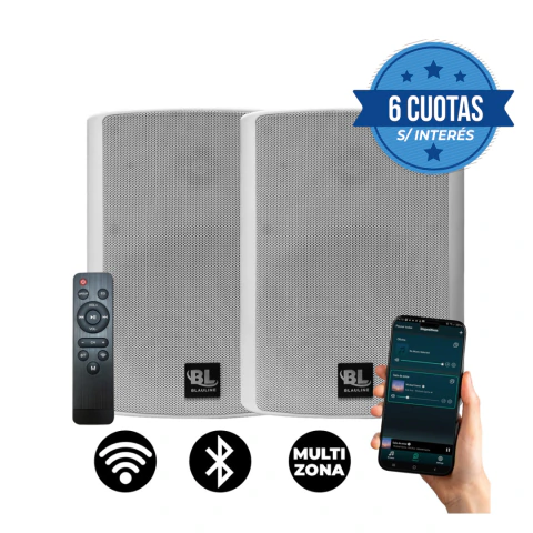 PARLANTES MUSICA FUNCIONAL BLAULINE CON APP ZONAS WIFI Y BLUETOOTH (PAR) BWF-6500