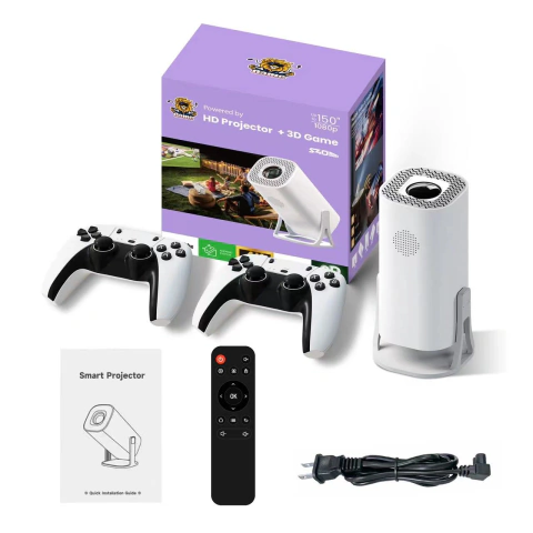PROYECTOR PORTÁTIL FULL HD 1080P CON ANDROID Y CONSOLA 3D GAME + 2 JOYSTICKS