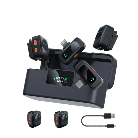 MICRÓFONO INALÁMBRICO CORBATERO / SOLAPA X2 SEISA EJ-B6136 USB-C + LIGHTNING