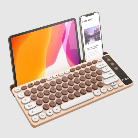TECLADO SLIM INALÁMBRICO 2.4G/BT CON SOPORTE MULTITAREA NKB-Q30 - Music House | Tecnología y Audio en Reconquista
