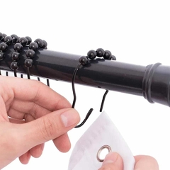 Ganchos Alfiler Negros para Cortina Baño CB - comprar online