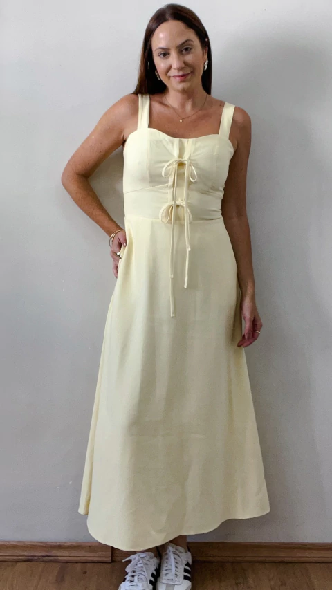 Vestido Midi Berlin Amarelo Manteiga - buy online