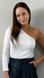 Blusa 1 Ombro Manga Longa Bianca Branca - BF - Aliá Brand