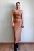 Vestido Midi Couro Sintético Marrom na internet