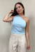 Blusa 1 Ombro Canelada Bianca Azul Claro na internet