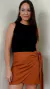 Shorts Saia Linho Pétala Marrom - comprar online