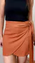 Shorts Saia Linho Pétala Marrom