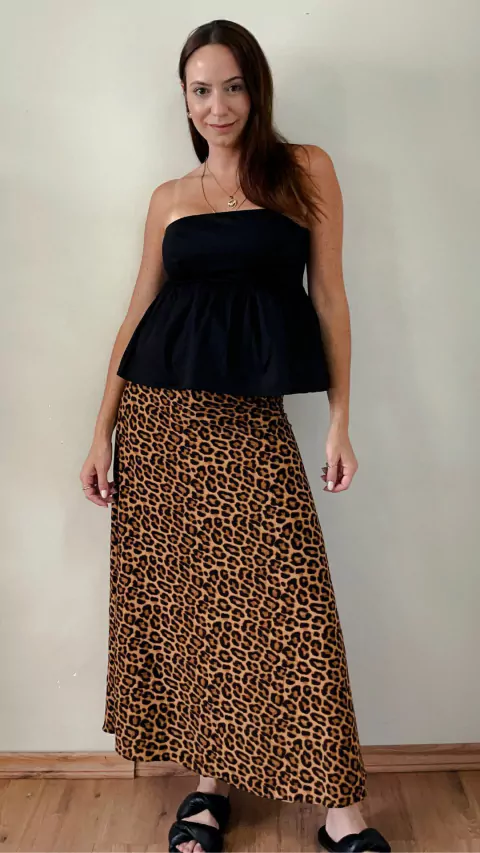 Saia Midi Animal Print