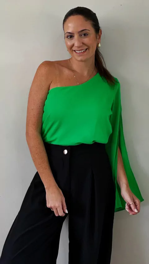 Blusa Virgínia 1 Ombro Verde