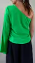 Blusa Virgínia 1 Ombro Verde - loja online