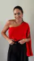 Blusa Virgínia 1 Ombro Vermelha