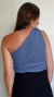Blusa 1 Ombro Canelada Bianca Azul Denim - buy online