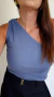 Blusa 1 Ombro Canelada Bianca Azul Denim on internet