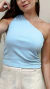 Blusa 1 Ombro Canelada Bianca Azul Claro - loja online
