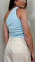 Imagem do Blusa 1 Ombro Canelada Bianca Azul Claro