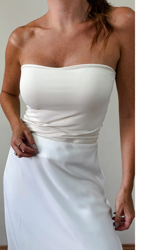 Blusa Tube Sem Alças Dupla Off White - comprar online