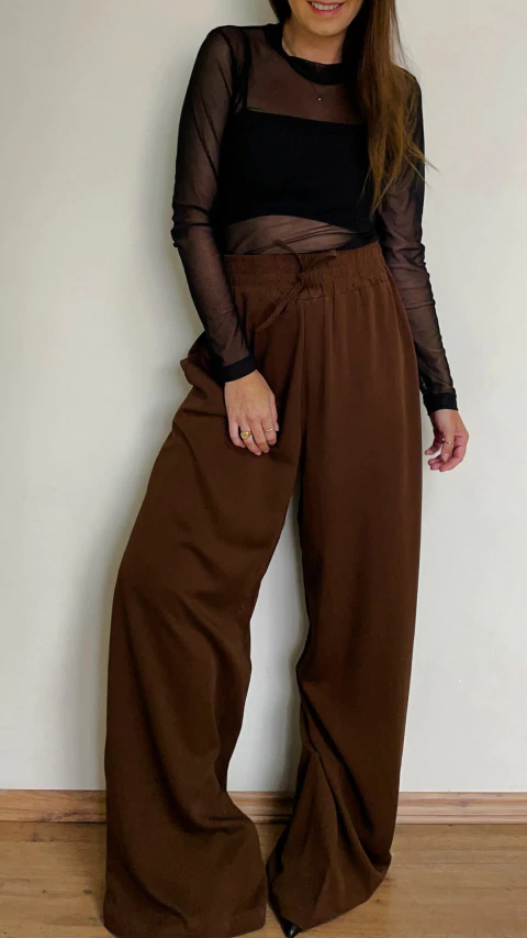 Pantalona Viscose Mali Marrom - comprar online