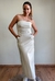 Vestido Midi Couro Sintético Off White