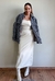 Vestido Midi Couro Sintético Off White - comprar online