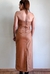 Vestido Midi Couro Sintético Marrom