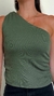 Blusa 1 Ombro Canelada Bianca Verde Militar - Aliá Brand