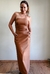 Vestido Midi Couro Sintético Marrom - comprar online