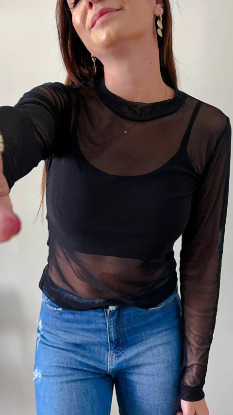 Blusa Tule Ibiza Preta + Top Suplex - comprar online