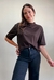 Camiseta Feminina We Gola Alta Marrom