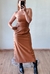 Vestido Midi Couro Sintético Marrom - comprar online