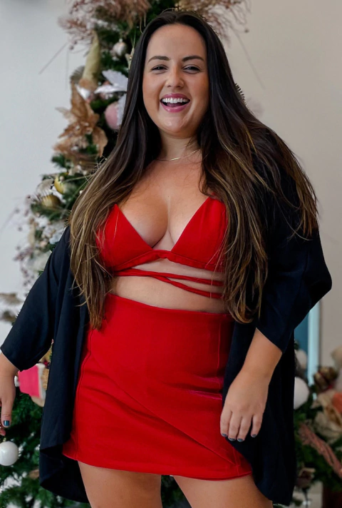 Top Biquíni Shine Vermelho