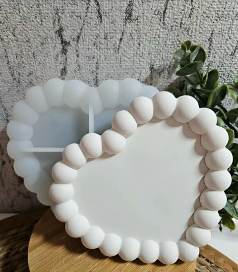 MOLDE SILICONA BANDEJA CORAZON BORDE BURBUJA