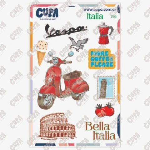 Laminas Stickers transferibles UV Italia 16