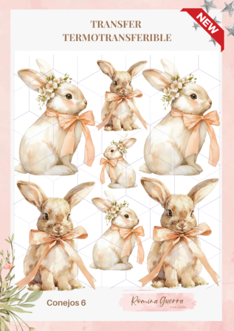 Transfer termotransferible - Conejos 6 - comprar online