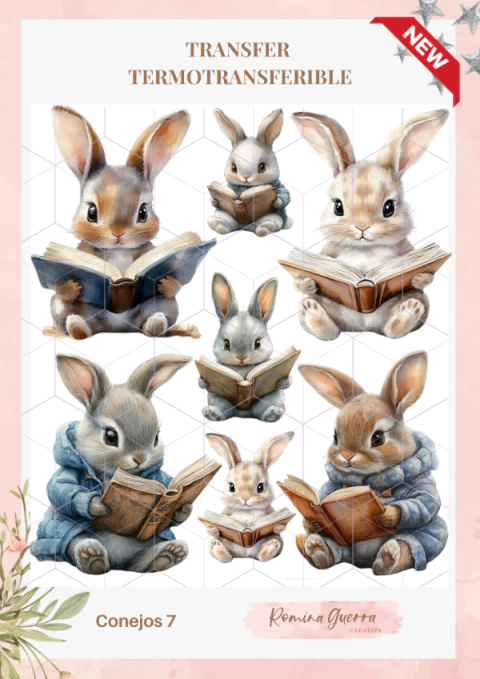 Transfer termotransferible - Conejos 7 - comprar online