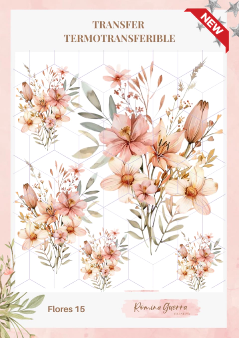 Transfer termotransferible -Flores 15 - comprar online