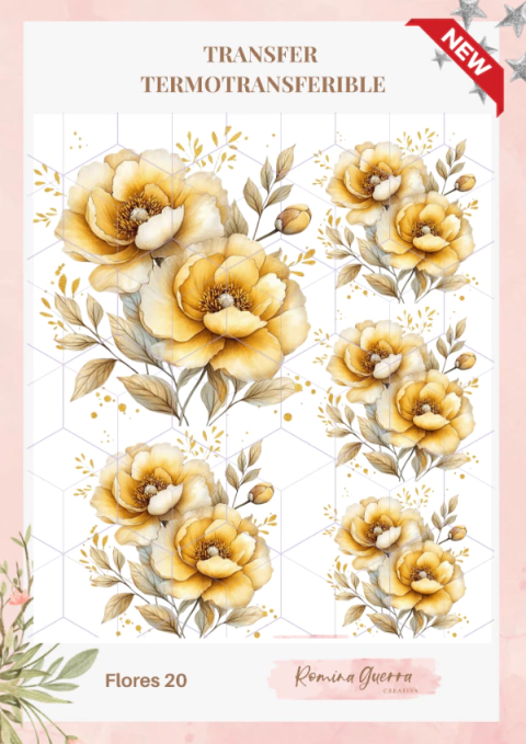 Transfer termotransferible -Flores 20 - comprar online