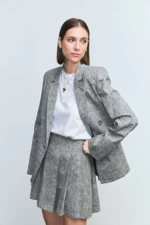 POLLERA CERDEÑA GRIS - comprar online