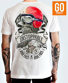 REMERA -UNSTOPPABLE BIKER ROJO-