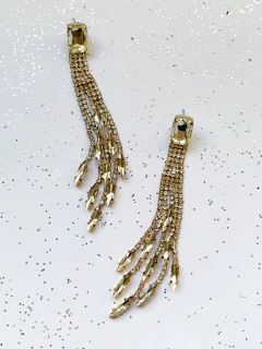 Aros largos de strass LEXIE