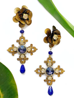 Aros dorados de cruz ANTIGONE