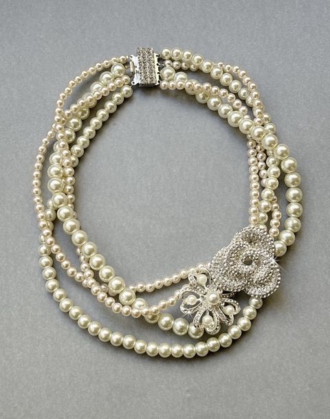 Collar multivueltas de perlas AMELIE - comprar online