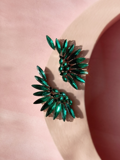 Aros verdes de cristales JOSEPHINE