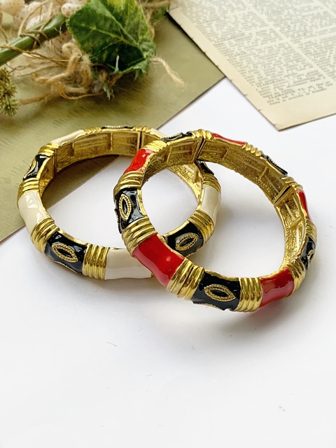 Pulseras doradas APRIL (set de 2)