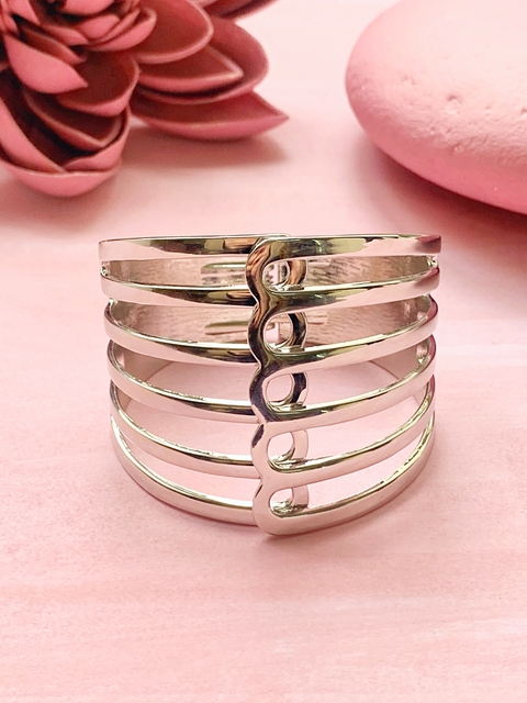 Pulsera plateada rigida HALSEY