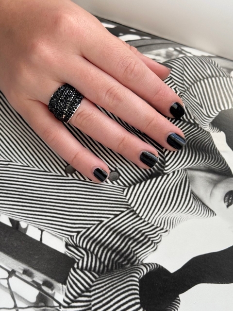 Anillo de cristales negros LARINA - comprar online