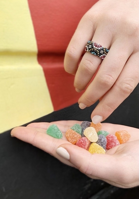 Anillo multicolor de strass ALIANA