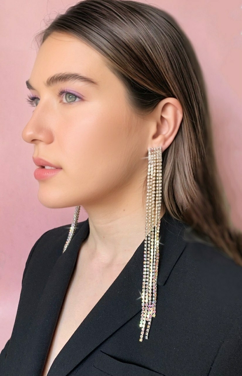 Aros largos de strass RITA