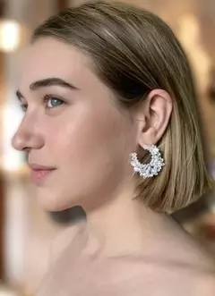 Imagen de Aros plateados de strass IRINA